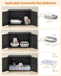 Cat Litter Box Enclosure Furniture Cabinet With Divider 31.5in Wide – product view 25 | Amaraloft