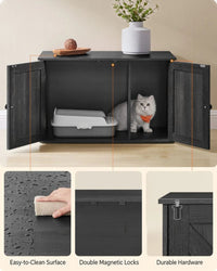 Cat Litter Box Enclosure Furniture Cabinet With Divider 31.5in Wide – product view 27 | Amaraloft