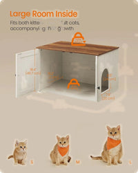 Cat Litter Box Enclosure Furniture Cabinet With Divider 31.5in Wide – product view 31 | Amaraloft