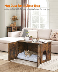 Cat Litter Box Enclosure Furniture Cabinet With Divider 31.5in Wide – product view 34 | Amaraloft