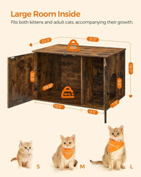 Cat Litter Box Enclosure Furniture Cabinet With Divider 31.5in Wide – product view 37 | Amaraloft