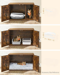 Cat Litter Box Enclosure Furniture Cabinet With Divider 31.5in Wide – product view 39 | Amaraloft