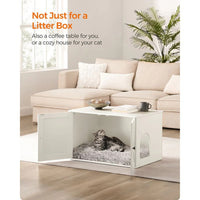 Cat Litter Box Enclosure Furniture Cabinet With Divider 31.5in Wide – product view 41 | Amaraloft