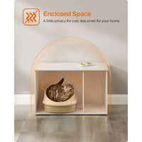 Cat Litter Box Enclosure Furniture Cabinet With Divider 31.5in Wide – product view 42 | Amaraloft