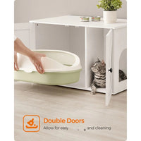Cat Litter Box Enclosure Furniture Cabinet With Divider 31.5in Wide – product view 45 | Amaraloft
