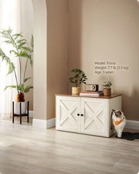 Cat Litter Box Enclosure Furniture Cabinet With Divider 31.5in Wide – product view 47 | Amaraloft