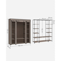 Closet Wardrobe With Non Woven Fabric Cover And Hanging Rails - product photo 43