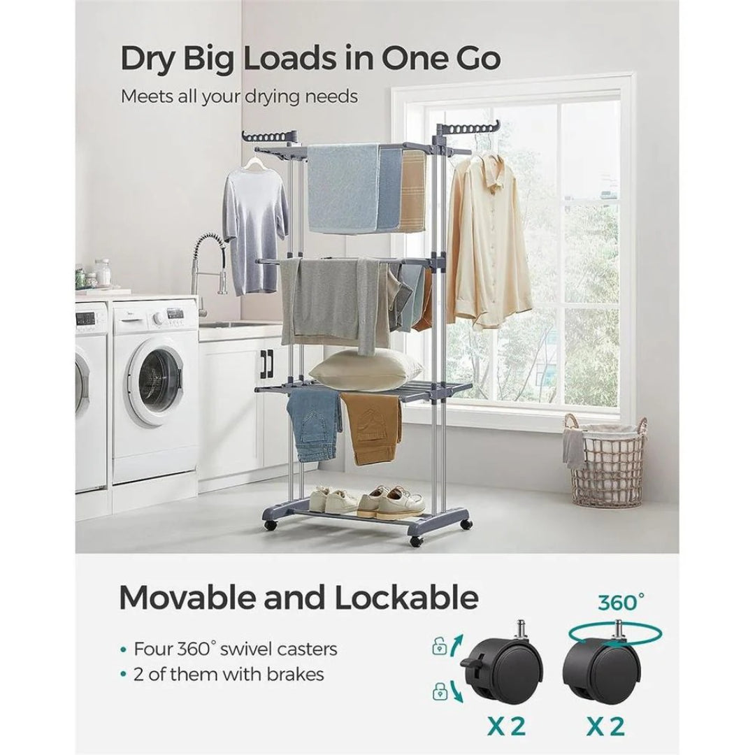 Clothes Drying Rack 4-Tier Foldable Laundry Stand 67.7in High – product view 4 | Amaraloft