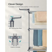 Clothes Drying Rack 4-Tier Foldable Laundry Stand 67.7in High – product view 7 | Amaraloft