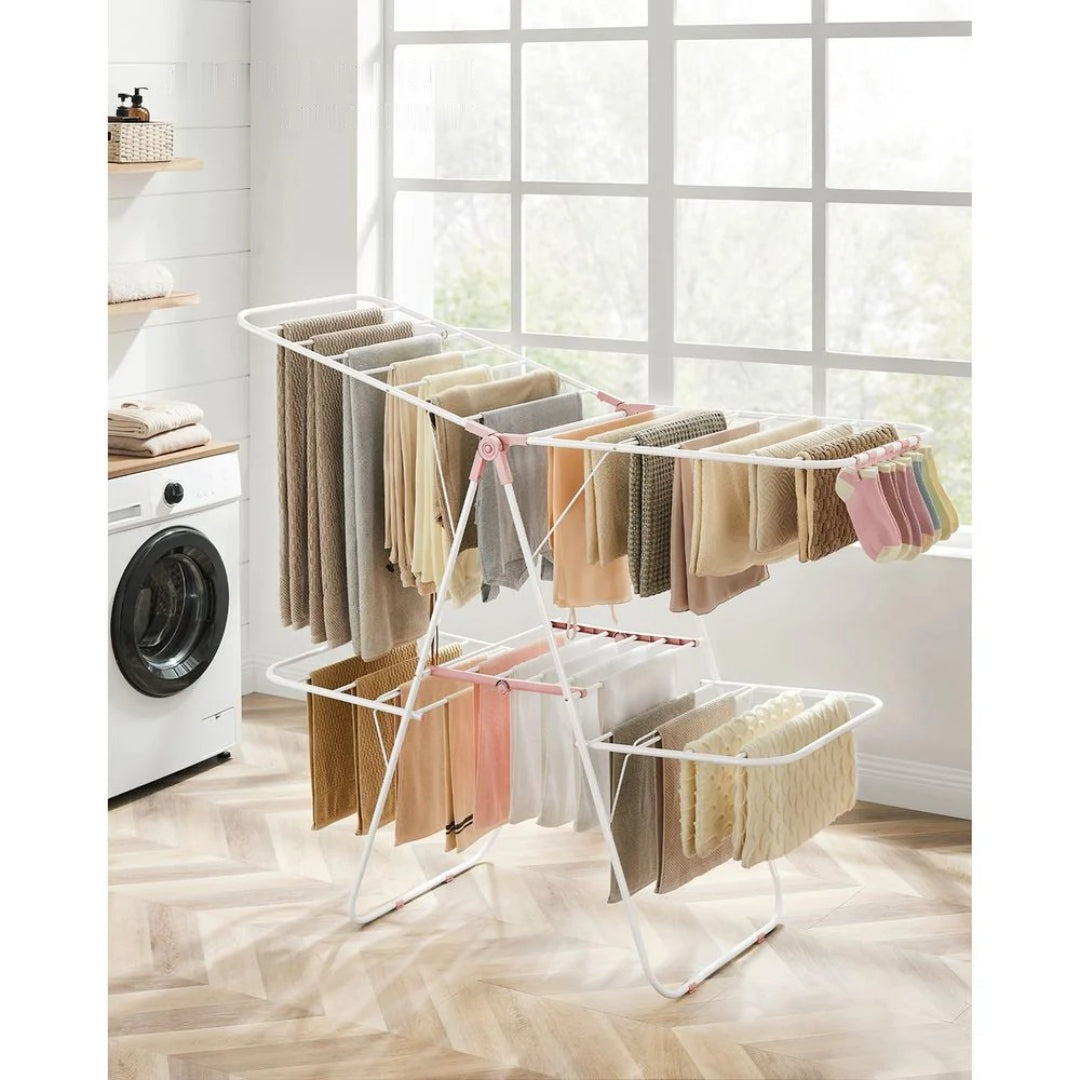 Clothes Drying Rack Foldable 2-Level With Adjustable Wings 67.3in – product view 16 | Amaraloft