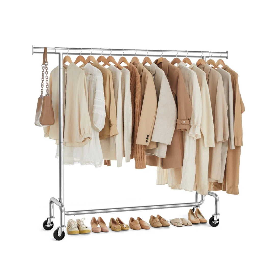 Clothes Rack Heavy Duty Rolling Garment Rack 43.3-59.1in Wide – product view 1 | Amaraloft