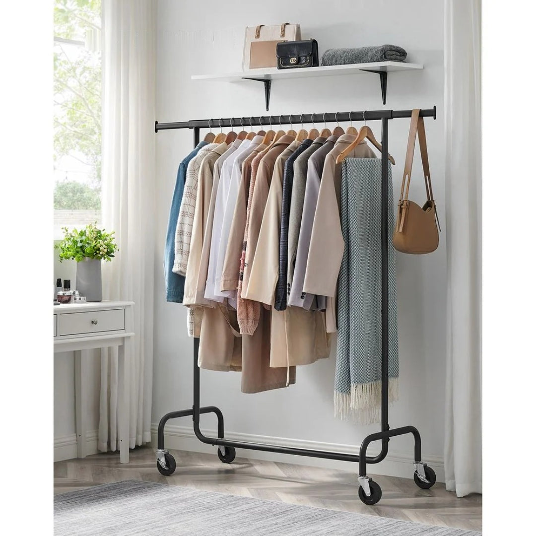 Clothes Rack Heavy Duty Rolling Garment Rack 43.3-59.1in Wide – product view 10 | Amaraloft