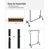 Clothes Rack Heavy Duty Rolling Garment Rack 43.3-59.1in Wide – product view 12 | Amaraloft