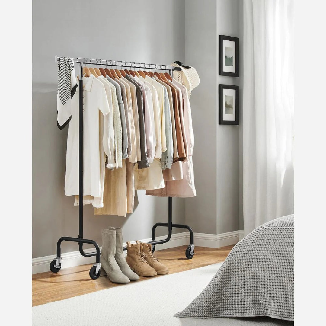 Clothes Rack Heavy Duty Rolling Garment Rack 43.3-59.1in Wide – product view 14 | Amaraloft