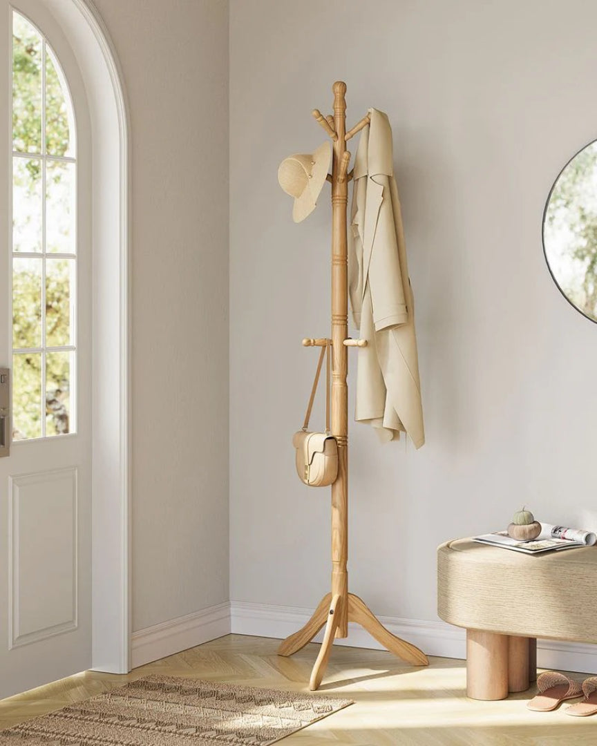 Solid Wood Coat Rack With 10 Hooks – product view 21 | Amaraloft