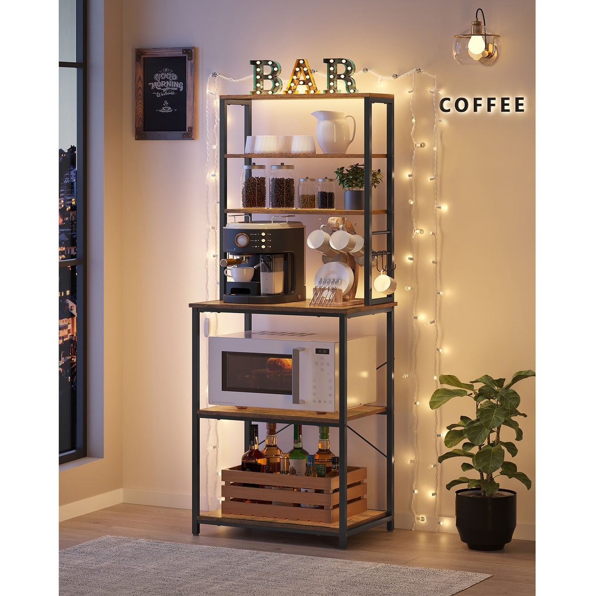 Coffee Bar With 6-Tier Shelves - product photo 19