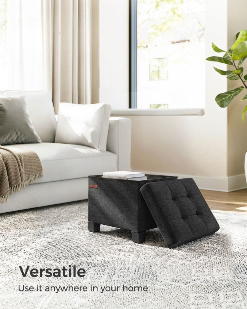 Small Storage Ottoman Foot Rest With Legs & Foldable Design – product view 5 | Amaraloft