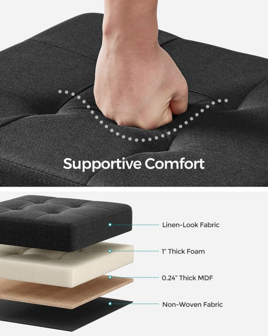 Small Storage Ottoman Foot Rest With Legs & Foldable Design – product view 6 | Amaraloft
