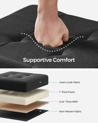 Small Storage Ottoman Foot Rest With Legs & Foldable Design – product view 6 | Amaraloft