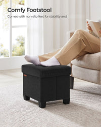 Small Storage Ottoman Foot Rest With Legs & Foldable Design – product view 7 | Amaraloft