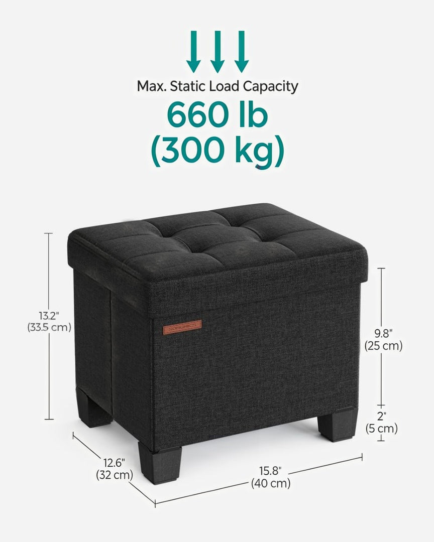 Small Storage Ottoman Foot Rest With Legs & Foldable Design – product view 8 | Amaraloft