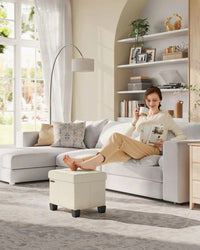 Small Storage Ottoman Foot Rest With Legs & Foldable Design – product view 13 | Amaraloft