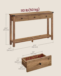 Console Table With Drawers And Open Shelf - product photo 17