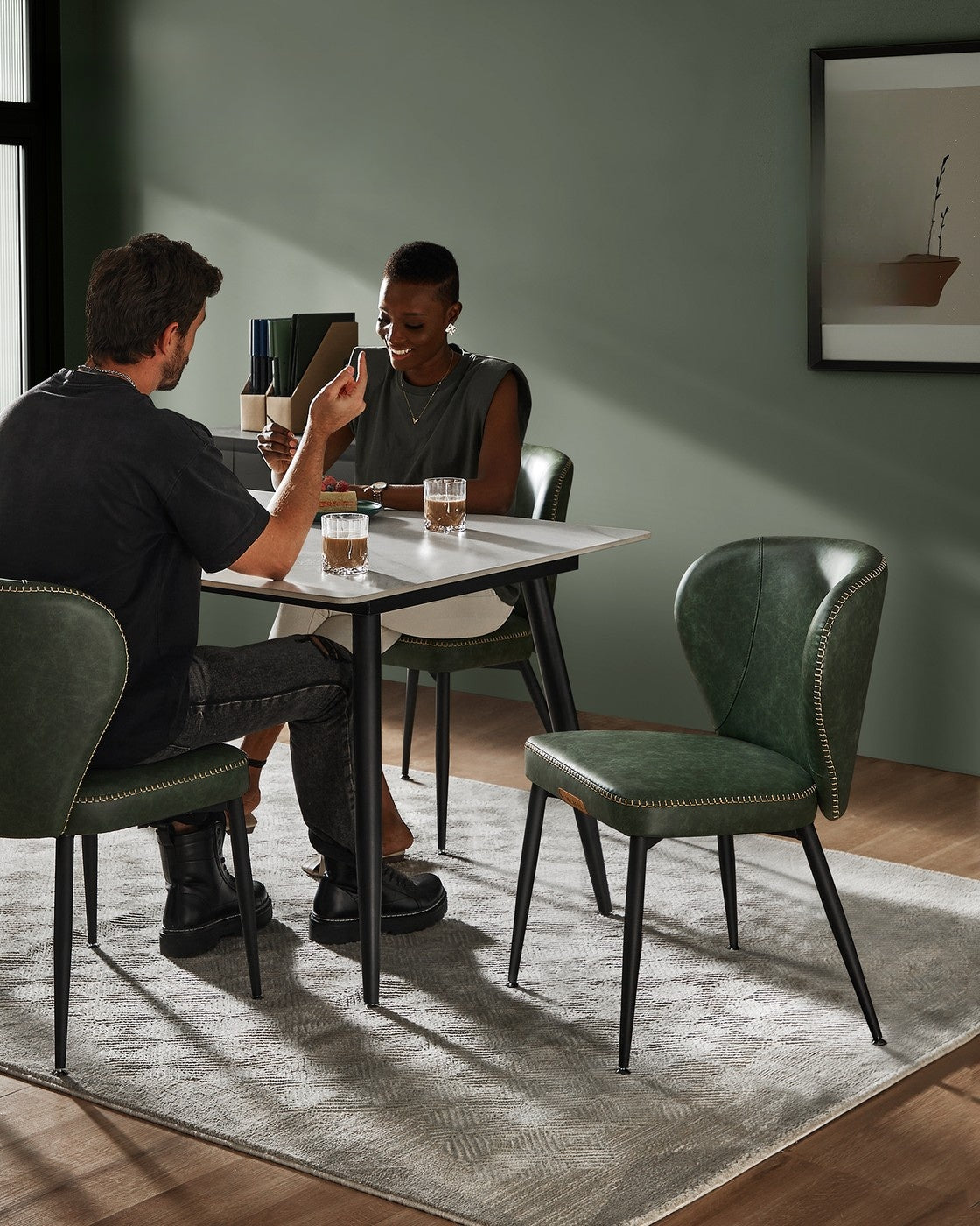 Dining Chairs Set Of 2, 4 Or 6 With Upholstered Seats And Steel Legs - product photo 76