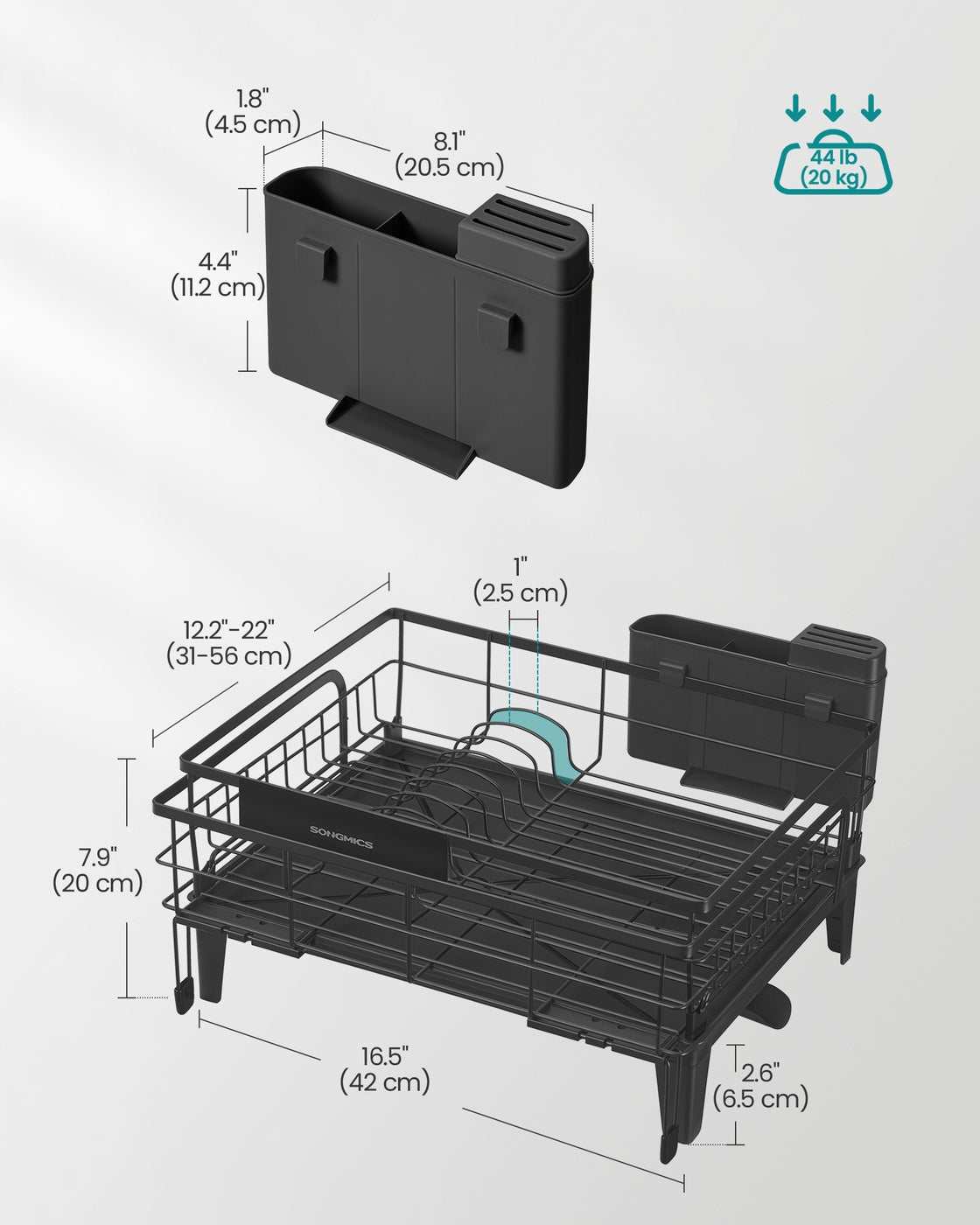 Dish Kitchen Dish Rack With Drainboard - product photo 20