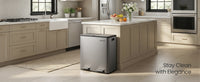 Double Compartment Stainless Steel Trash Can With Soft Close Lids - product photo 33
