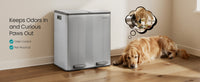 Double Compartment Stainless Steel Trash Can With Soft Close Lids - product photo 48