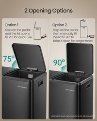 Double Compartment Stainless Steel Trash Can With Soft Close Lids - product photo 56