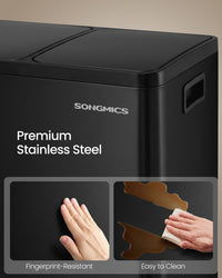 Double Compartment Stainless Steel Trash Can With Soft Close Lids - product photo 60