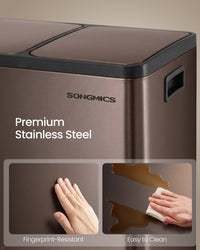 Double Compartment Stainless Steel Trash Can With Soft Close Lids - product photo 74