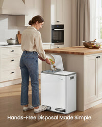 Double Compartment Stainless Steel Trash Can With Soft Close Lids - product photo 75