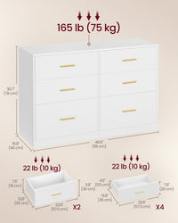 Dresser With LED Lights And Power Strip, 46.9 Inch Bedroom Chest - product photo 36