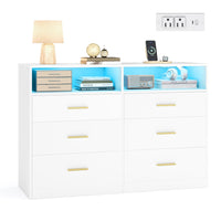 Dresser With LED Lights And Power Strip - product photo 01