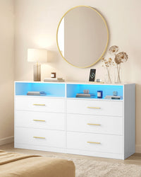 Dresser With LED Lights And Power Strip - product photo 02
