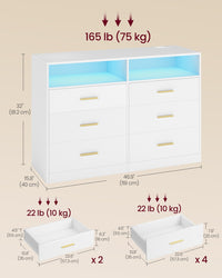 Dresser With LED Lights And Power Strip - product photo 05