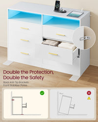 Dresser With LED Lights And Power Strip - product photo 07