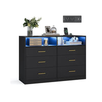 Dresser With LED Lights And Power Strip - product photo 09