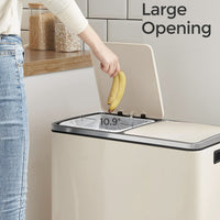 Dual Compartment Kitchen Trash Can With Airtight Hinged Lids - product photo 05