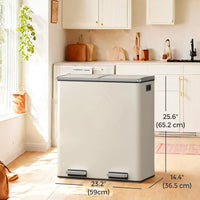 Dual Compartment Kitchen Trash Can With Airtight Hinged Lids - product photo 06