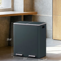 Dual Compartment Kitchen Trash Can With Airtight Hinged Lids - product photo 39