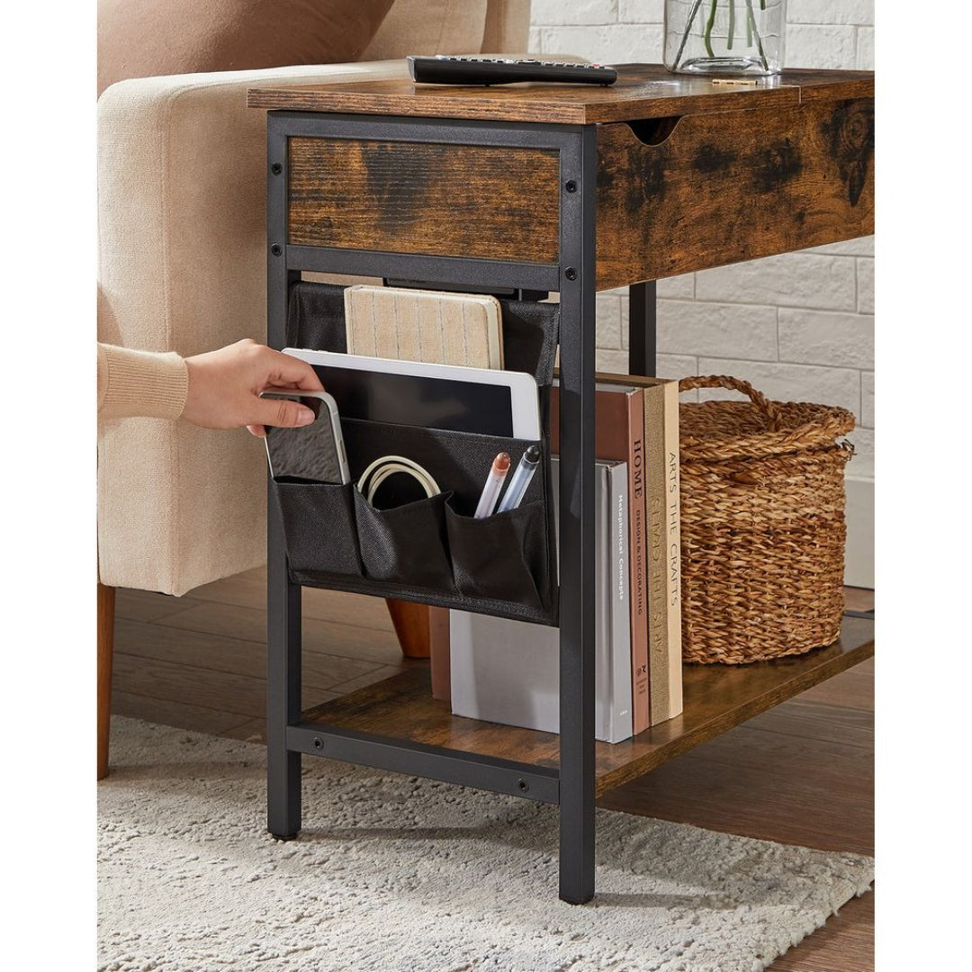 End Table With USB Ports And Power Outlets Storage Shelf – product view 7 | Amaraloft