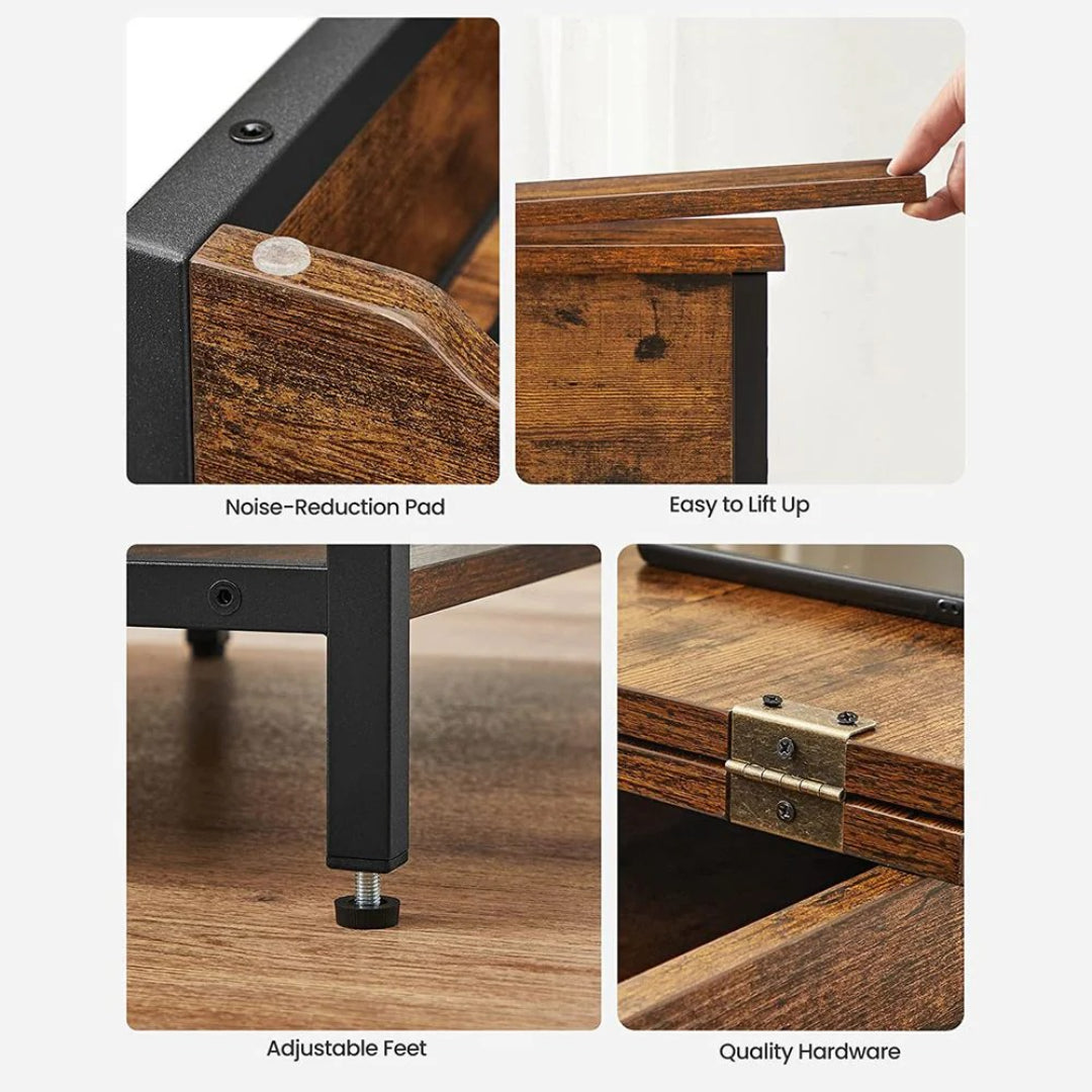 End Table With USB Ports And Power Outlets Storage Shelf – product view 19 | Amaraloft