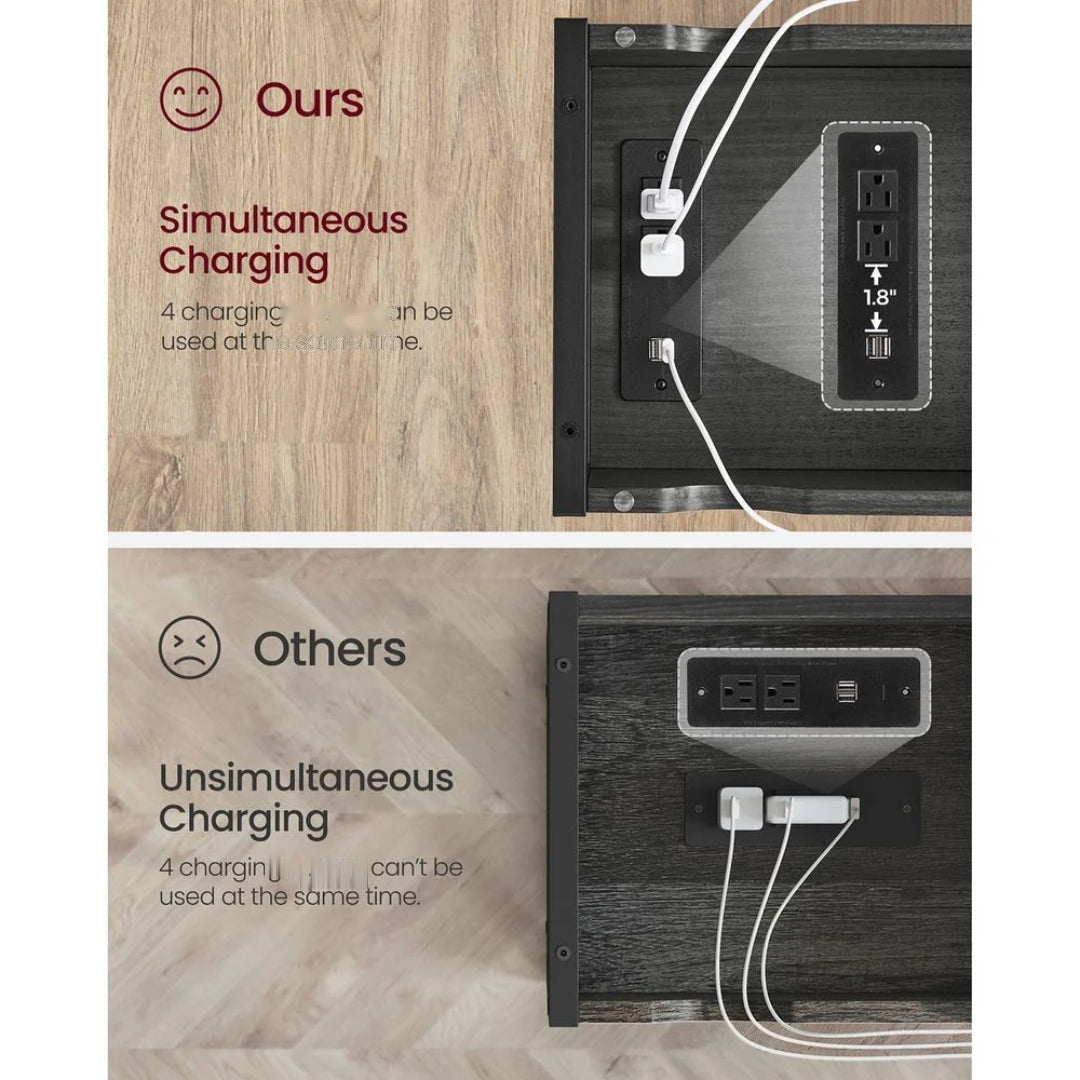 End Table With USB Ports And Power Outlets Storage Shelf – product view 21 | Amaraloft