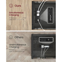 End Table With USB Ports And Power Outlets Storage Shelf – product view 21 | Amaraloft