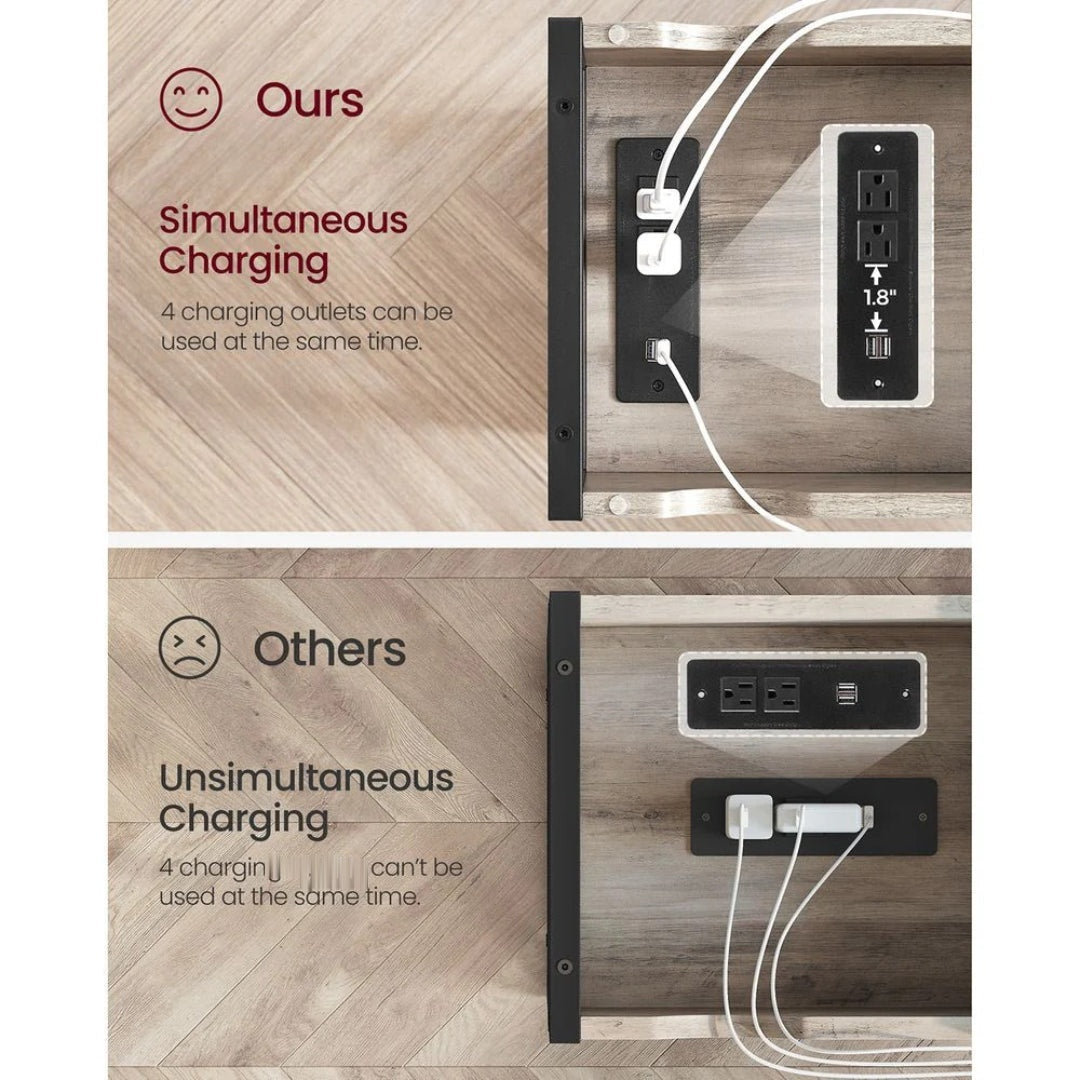End Table With USB Ports And Power Outlets Storage Shelf – product view 28 | Amaraloft