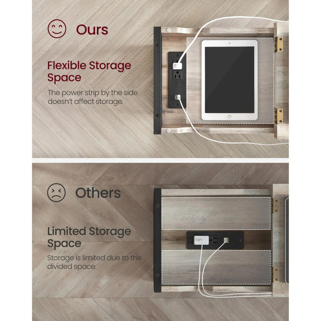 End Table With USB Ports And Power Outlets Storage Shelf – product view 29 | Amaraloft